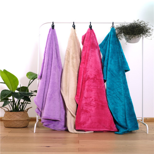Dyed Plain Family Indoor Bedding Coral Fleece Blankets