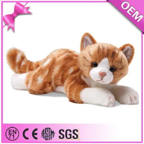 Hot sale custom posture adorable lifelike plush breathing cat wholesale