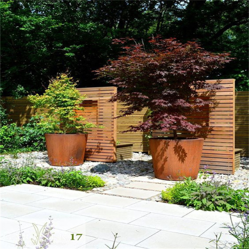 Flower Pot Holder Corten Steel Garden Flower Pot Manufactory