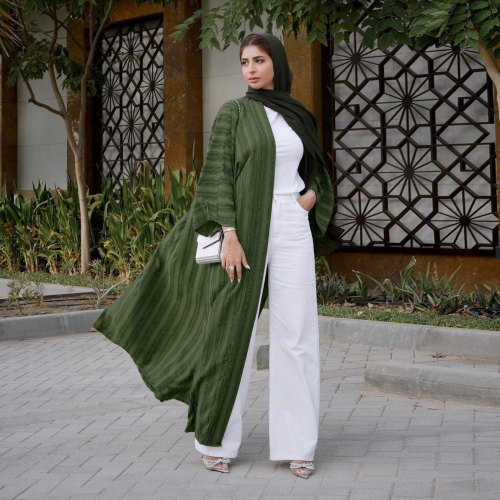 ژاکت کش باف پشمی جلو باز بافتنی رترو کیمونو آبایا