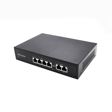 تبديل Yunvo 4Port Poe مع منافذ Poe 4x 10/100m Poe ومنافذ الوصلة الصاعدة 2x 100m