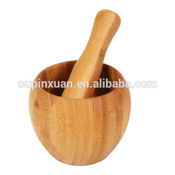 Bamboo mortar and pestle set