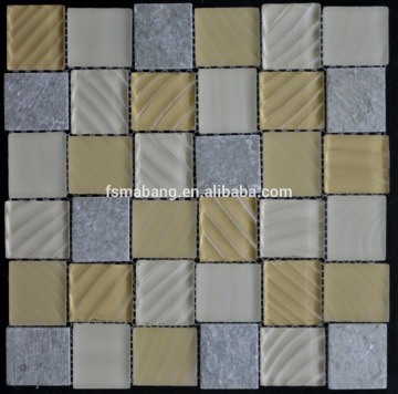 MBP3023 Beige Mixed Kitchen Wall Glass and Stone Mosaic
