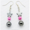 hematite pearl earrings