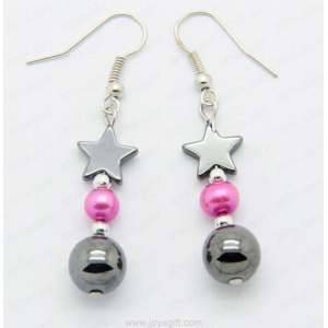 hematite pearl earrings