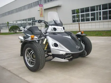 Racing Black Tricycle Motorcycle Atv 250cc With Two Seats