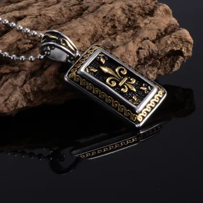 Fashionable Stainless Steel Silver Iris Pendant Jewelry