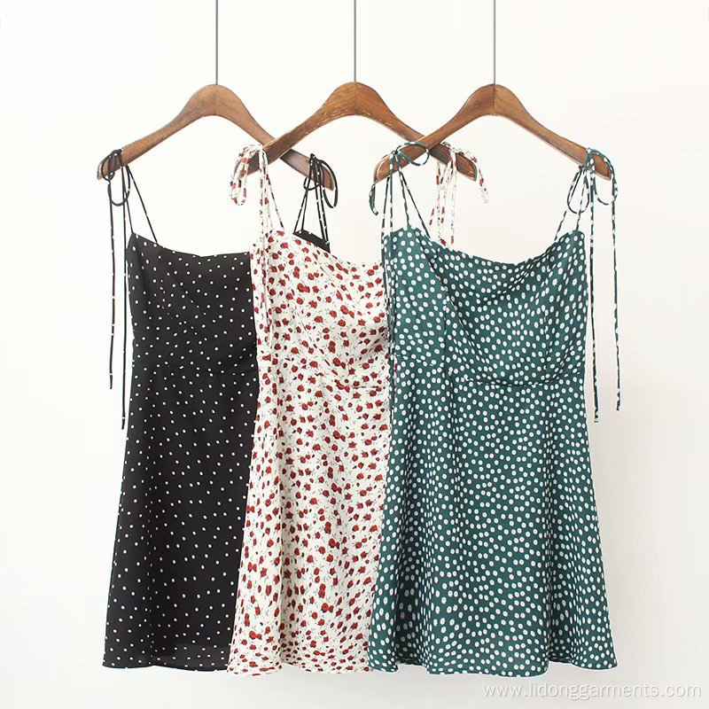 Women's Printed Floral Sling Mini Dress