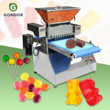 Bordstopp Candy Deposit Machine för Mini Gummy Bear Chocolate Production i Henan
