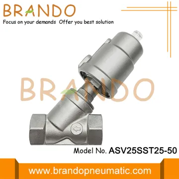 Stainless Steel Pneumatic Threaded Angle Seat Valve 1'' DN25