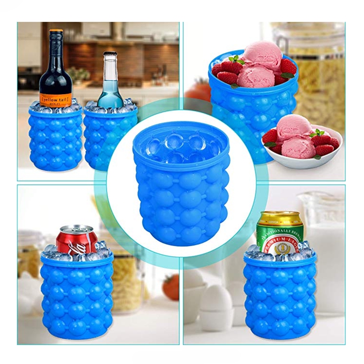 Food Grade Portable Silicone Ice Bucket for Traveling