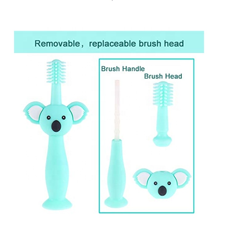 BPA Free Silicone Toddler Toothbrushes Infant Training Brush