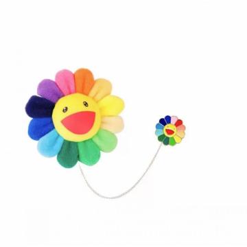 Coloured sunflower plush metal one-piece brooch