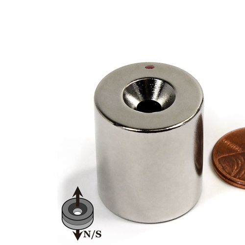 Rod Neodymium magnet with countersunk hole