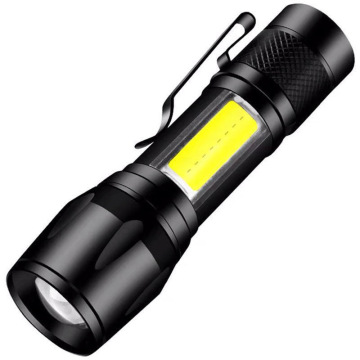 USB Rechargeable COB Zoomable Tactical Camping Flashlight