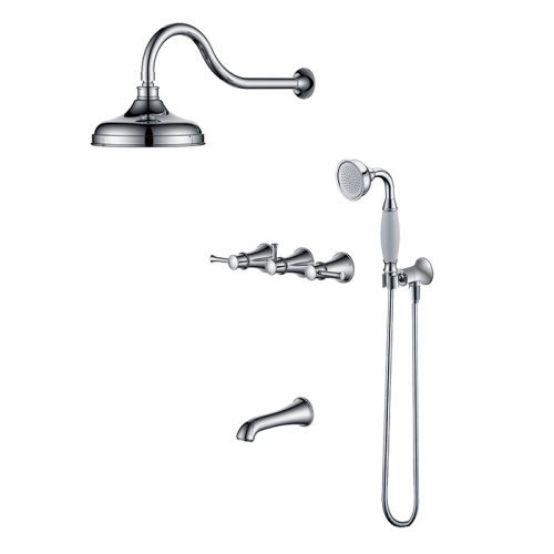 Oil Rubbed Bronze 3 Handle Shower Faucet Set