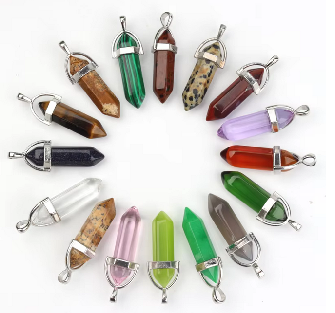 Mini Puntos Dobles Pendiente de cristal