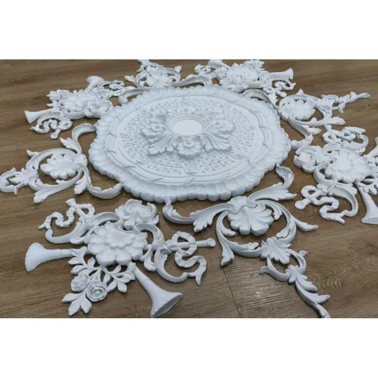 Round Ceiling Appliques: Flower Decorative Arc Mouldings for Interior Decoration