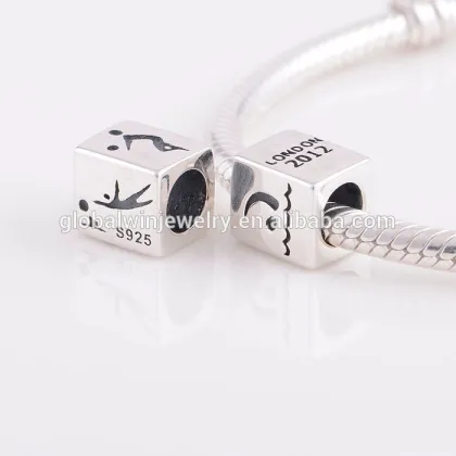 925 Silver Jewelry London Olympics Bead Sports Bracelet Charm