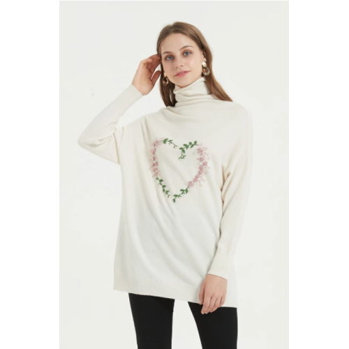 cashmere sweater with fancy hand embroidery