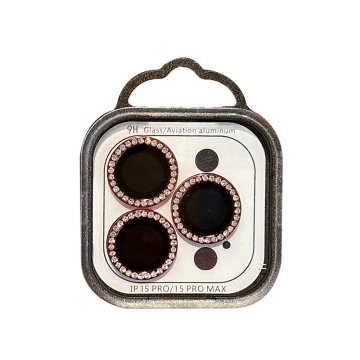 Glitter Diamond Camera Lens Protector voor iPhone 16 Pro/12/13/14/15/16 Pro Max/13 Mini/11 Metalen Bing Lens Ring Glazen deksel