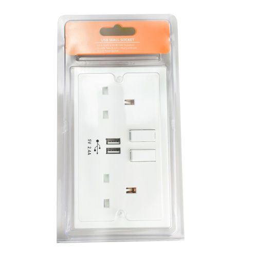 Double USB Wall Socket UK Plug