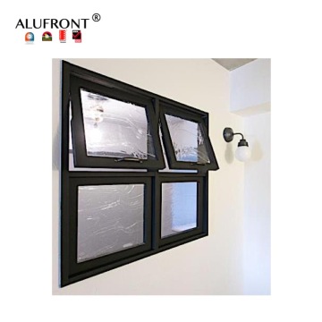 AS2047 Australian Standard Double Double Glazed Aluminium Awning Windows Dengan Kayu Terungkap