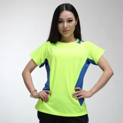 Coloured fluorescent green short sport clothing