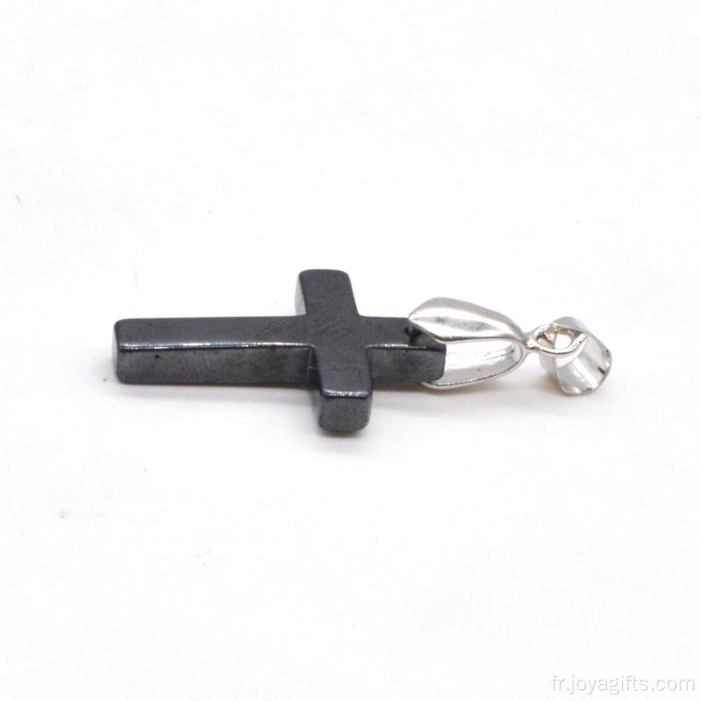 2016 produit tendance ethnique hématite Croix pendentif pour cadeau d’anniversaire