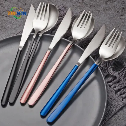 Metal Material Flatware Type Cutlery Coating Flatware Sets