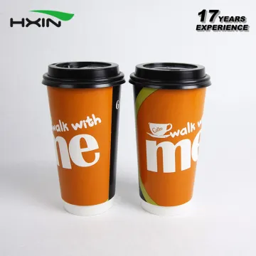 20oz Disposable coffee paper cup, double wall coffee paper cup with lid