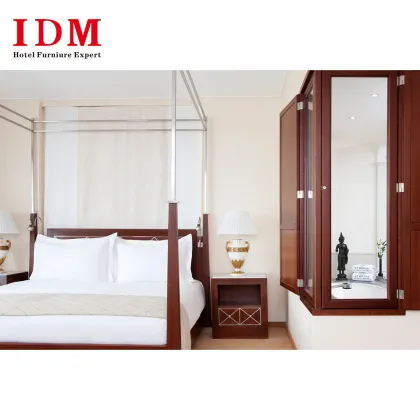 Custom IDM Luxury Wooden Hotel Furniture Bedroom Set
