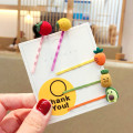 5 Pcs/Set Children Cute Candy Cartoon Fresh Fruit Carrot BB Hair Clips Girls Lovely Barrettes Hairpins Kids Hair Accessories