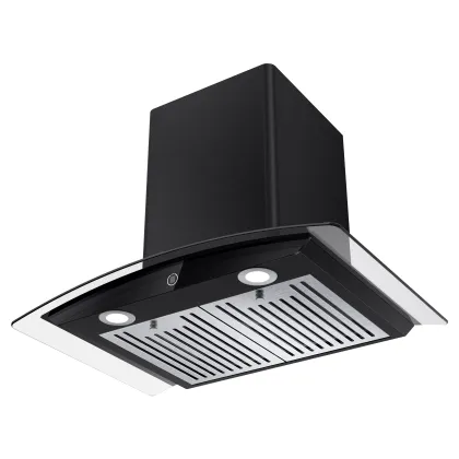 Auto-Clean Kitchen Range Hood Exhaust Glass Arc-Shaped Cooker Hood
