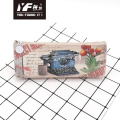 Custom retro travel cute PU pencil case