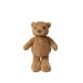 Crianças de urso marrom dormem com um brinquedo de pelúcia confortável