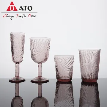 Bark pattern Glasses Crystal with color purple Glass