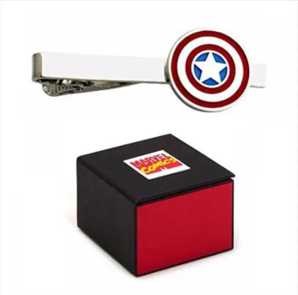 Engravable Captain America Men's Tie Bar Clip