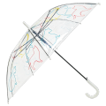 Parapluie transparent élégant à côtes droites intégrées