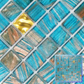 Mosaic Blues Swimming Pool Glass Floor Tiles