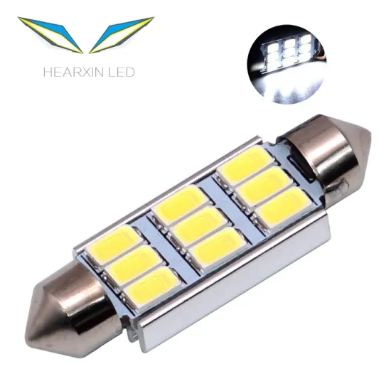 12V Car Dome Lamp Festoon 5630 9SMD LED Light - 31mm 36mm 39mm 41mm Canbus Interior Dome Bulb