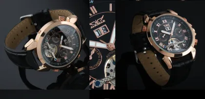 Black Dial Week Tourbillon Automatic Watch For Precision Time