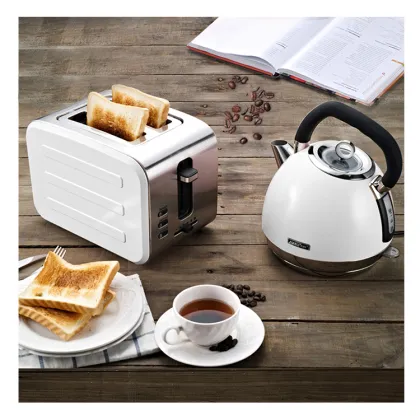 Top Seller Kitchen Appliances: White Kettle and Toaster Set