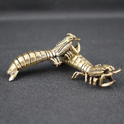 Retro Mantis Shrimp Figure - Pure Brass Solid Decoration