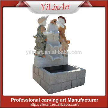Garden Outer Door Stone Water Wall Fountain With Statue YL-W198