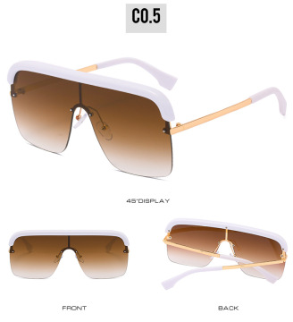 Gafas de cara de gran tamaño de gradiente sin borde de grados