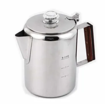 Stainless steel coffee pot with filter