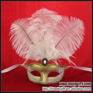 2012 Wholesale White Party Mask white with gold Venetian style wedding decoration