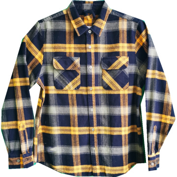 Men Casual Y/d Cotton Flannel Long Sleeve Shirt