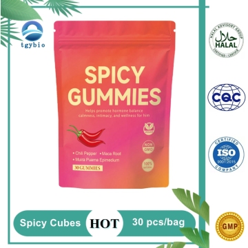 OEM 30 Cubes épicés Gummies Gummies épicés avec piment pour l'énergie, l'humeur et la vitalité pour les adultes
